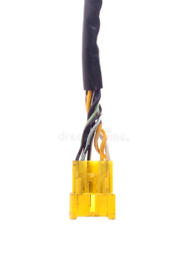 Spina di connessione gialla isolata fotografia stock libera da diritti Spina di connessione gialla isolata fotografia stock libera da diritti
