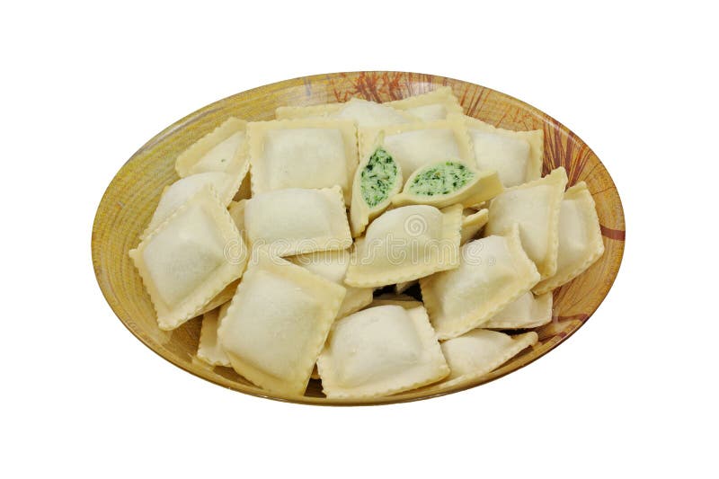 Spinach and Cheese Ravioli Frozen Stock Photo - Image of ramono