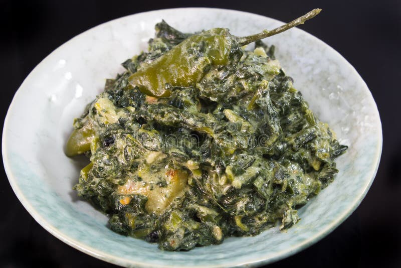 Spinach with coconut milk stock photo. Image of coconut - 30832924