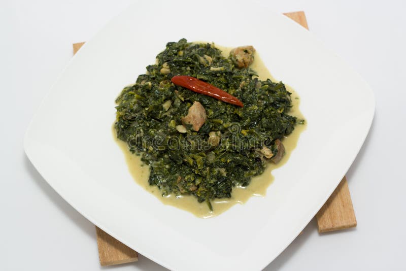 Spinach with coconut milk stock photo. Image of spinach - 46895036