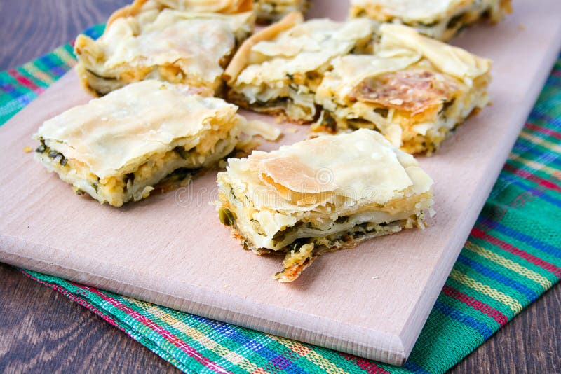 Spinach & Feta Filo Pie Stock Photo - Image of dinner, feta: 27620202