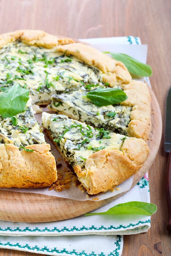 Spinach and feta galette stock photo. Image of herb, brunch - 55587160