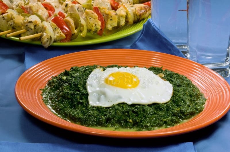 Spinach Florentine stock image. Image of orange, spinach 20277369