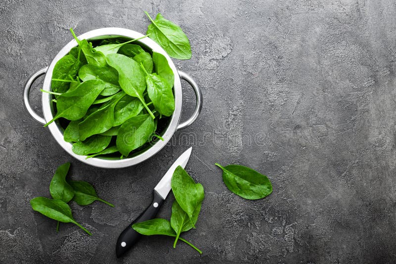 Spinach. Fresh Spinach Leaves Stock Image Image of bowl, organic 117635643
