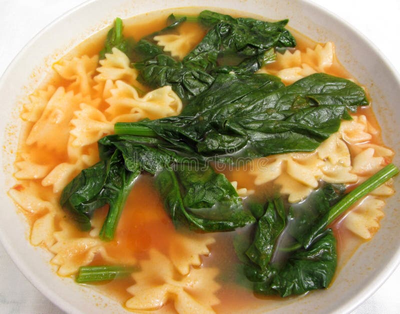Spinach and Pasta Soup stock image. Image of pasta, spinach 24390193