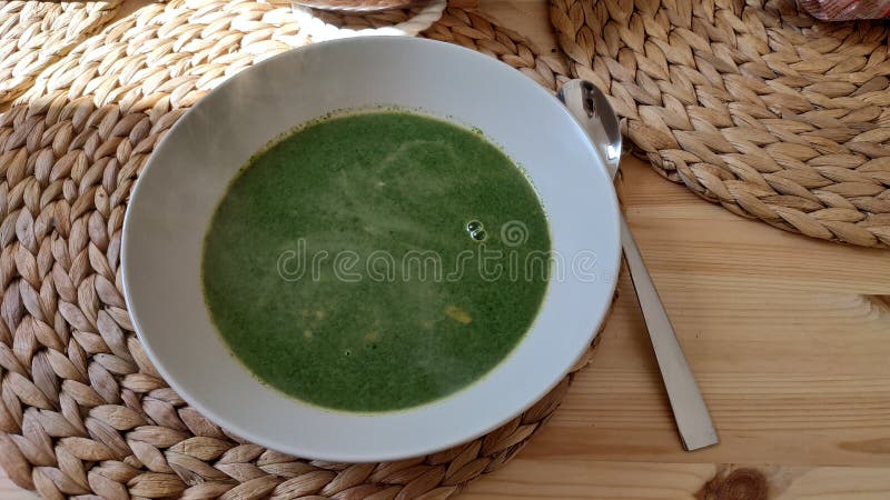 Spinach soup stock image. Image of homemade, green, soup - 144222171