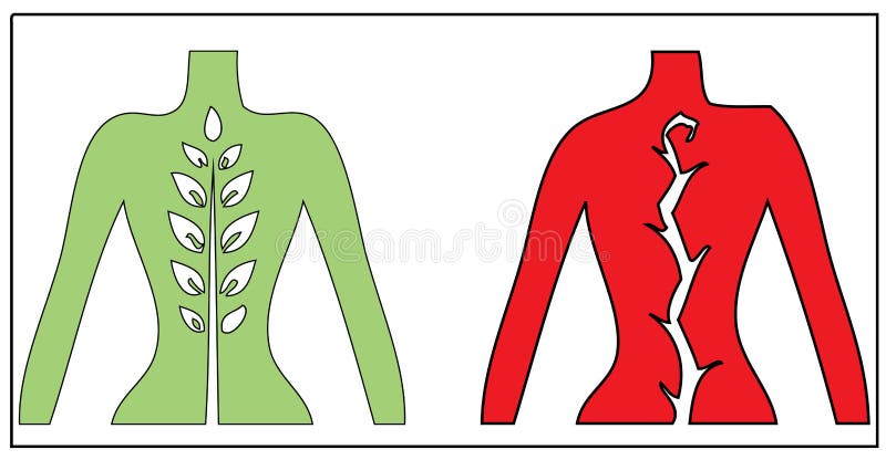 Spinal chord relief and pain illustration stock illustration Spinal chord relief and pain illustration stock illustration