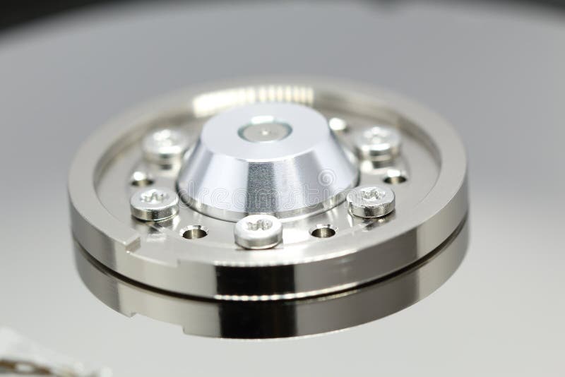 Spindle of the Hard Disk Drive Stock Photo Image of closeup, industry