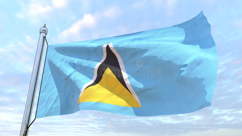 Spinnende Landesflagge St. Lucia lizenzfreie abbildung Spinnende Landesflagge St. Lucia lizenzfreie abbildung