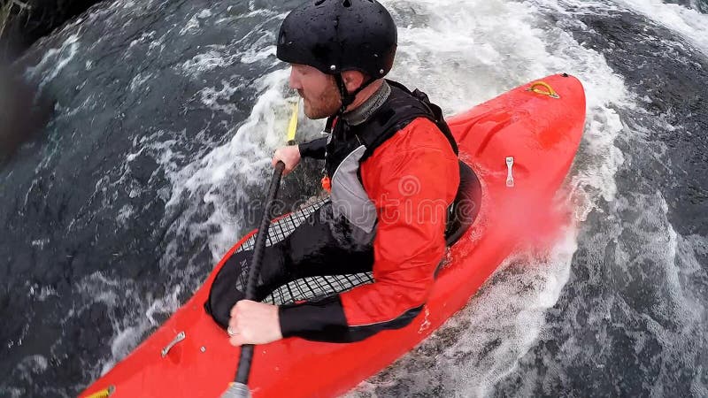 360 spinning camera, whitewater kayaker