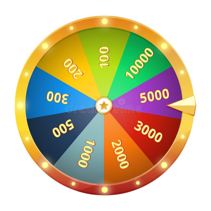 Vector 3D Spinning Fortune Wheel, Realistic Style Lucky Roulette Stock Vector -