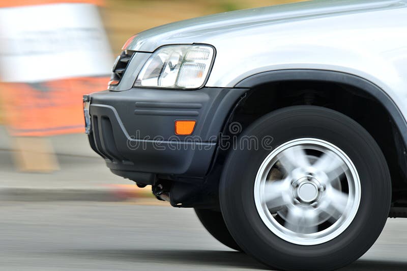 Spinning Wheels on moving car in Seattle, Washington