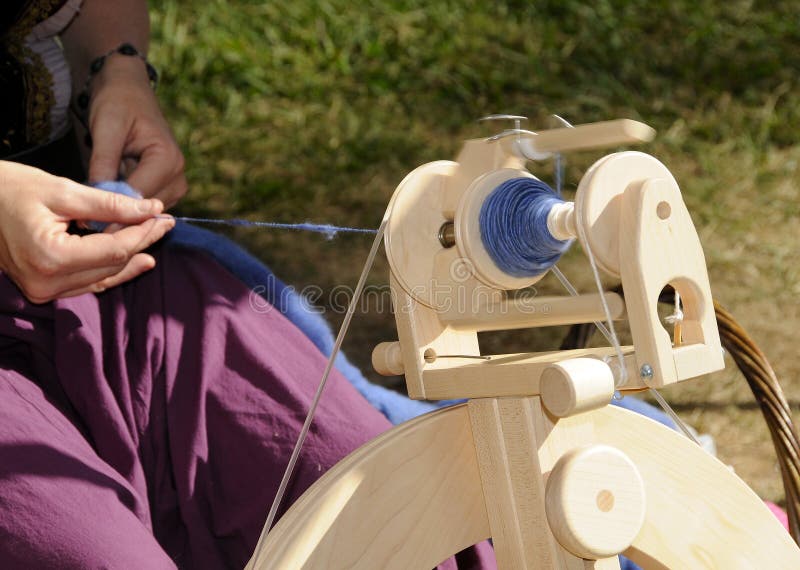 Spinning Yarn from Wool stock image. Image of handmade 4852651