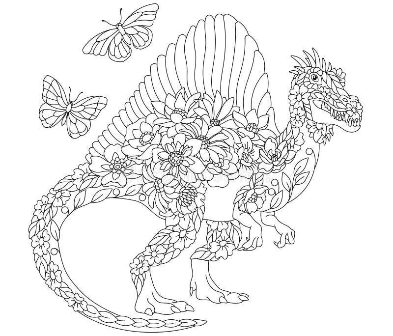 realistic spinosaurus coloring pages