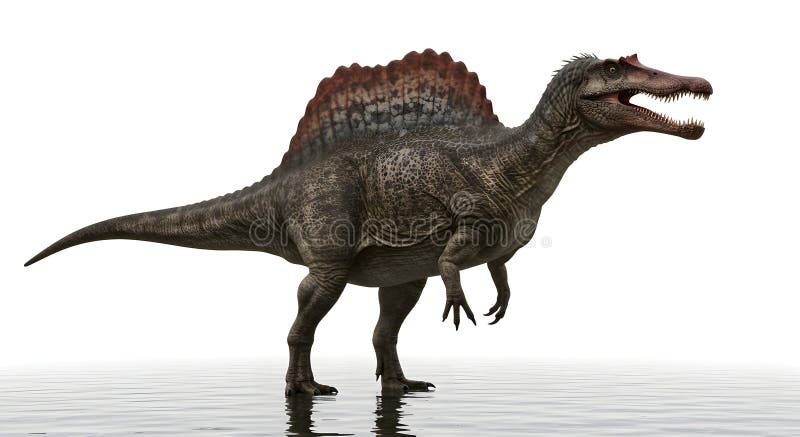Spinosaurus Dinosaur dans l'eau Reptile préhistorique Rendu 3D illustration stock