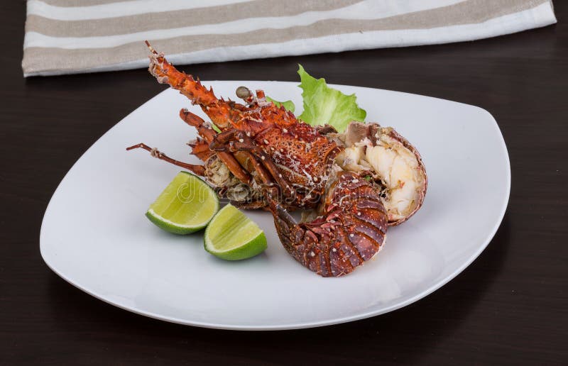 Spiny lobster grilled with lime and spices