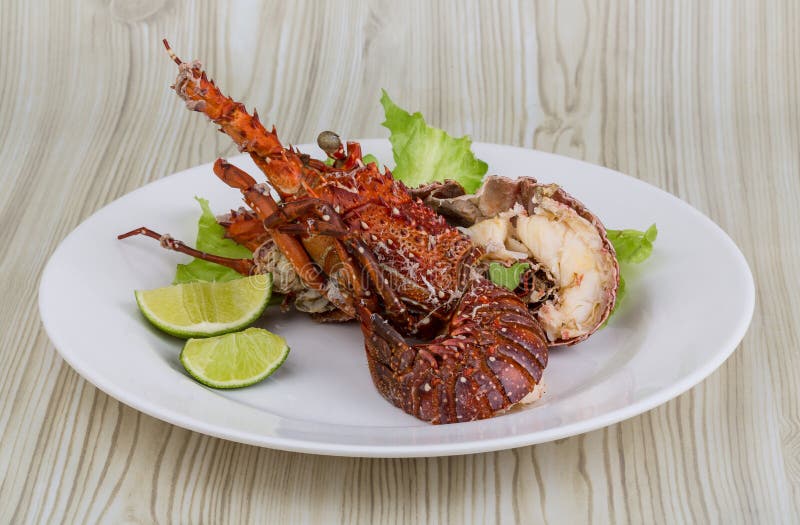 Spiny lobster grilled with lime and spices