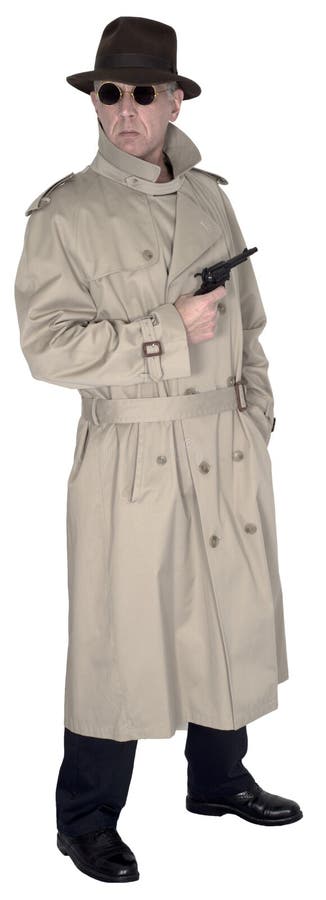 Spion, Geheim Agent of Privédetective Geïsoleerd royalty-vrije stock foto