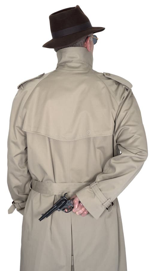 Spion, Geheim Agent of Privédetective Geïsoleerd stock foto