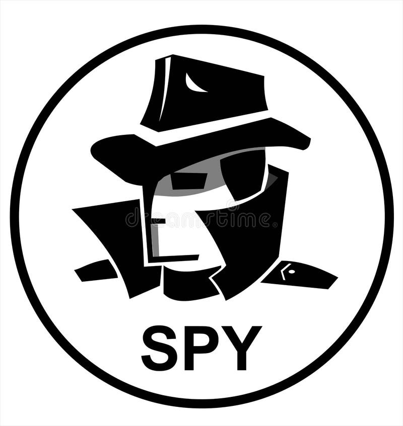 Spionmedel, hemligt medel, en hacker vektor illustrationer Spionmedel, hemligt medel, en hacker vektor illustrationer