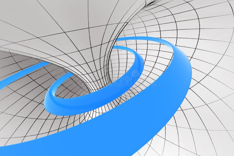 Blue abstract spiral inside the torus. Blue abstract spiral inside the torus