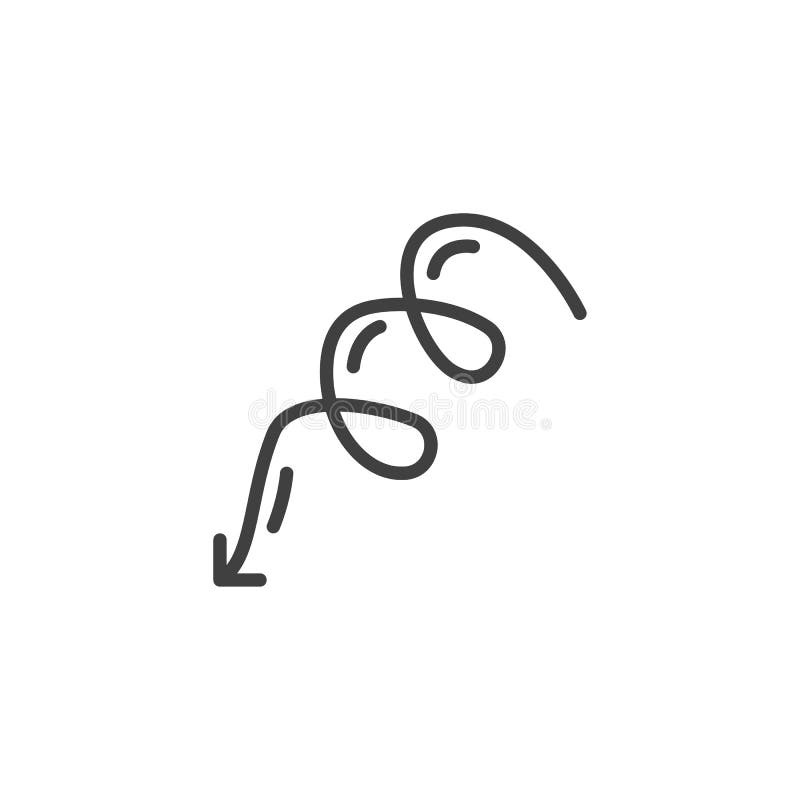 Spiral arrow down line icon vector illustration