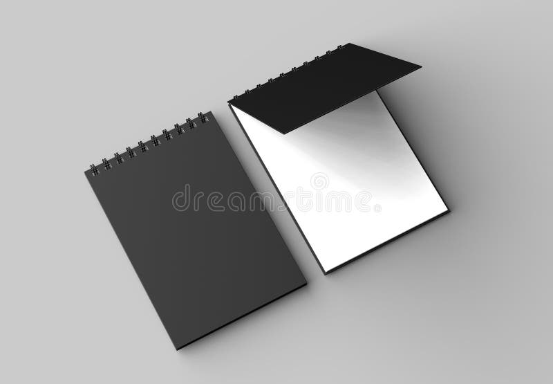 Spiral Binder Square Notebook Mock Up with Black Cover Isolated Stock  Illustration - Illustration of square, write: 118551064