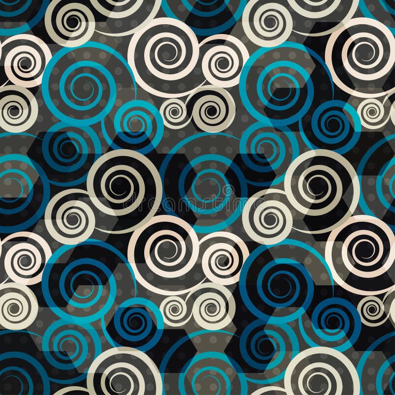 Spiral blue seamless stock illustration