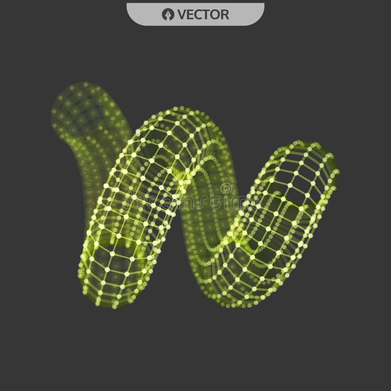 Spiral. 3d vector wireframe object. Illustration with connected lines and dots. Abstract grid design. Connection structure. stock illustration Spiral. 3d vector wireframe object. Illustration with connected lines and dots. Abstract grid design. Connection structure. stock illustration