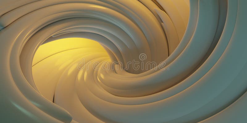 Spiral design of soft curves evoking movement and flow 3d render illustration stock illustration