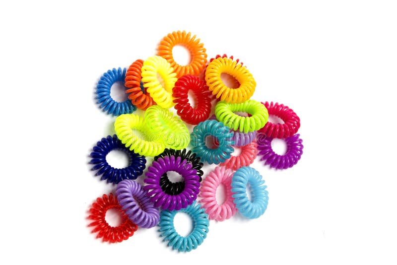 Spiral Elastic Rubber Bands for Hair Stock Image Image of hair