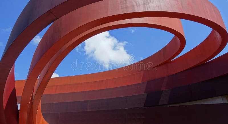 Spiral fragment of a modern building. Architectural abstraction royalty free stock photography
