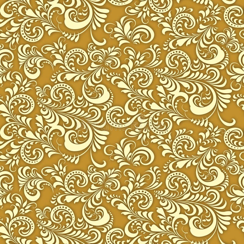 Spiral för krullning för blom- prydnad för färg sömlös textur stiliserad vektor illustrationer Spiral för krullning för blom- prydnad för färg sömlös textur stiliserad vektor illustrationer