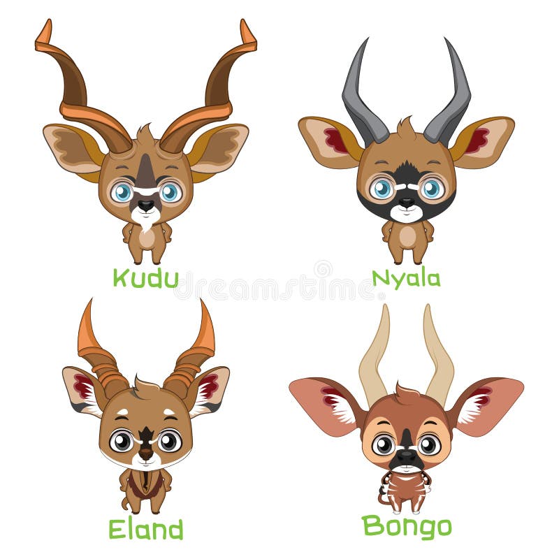 Spiral Horned Antelope Species Stock Vector - Illustration of species
