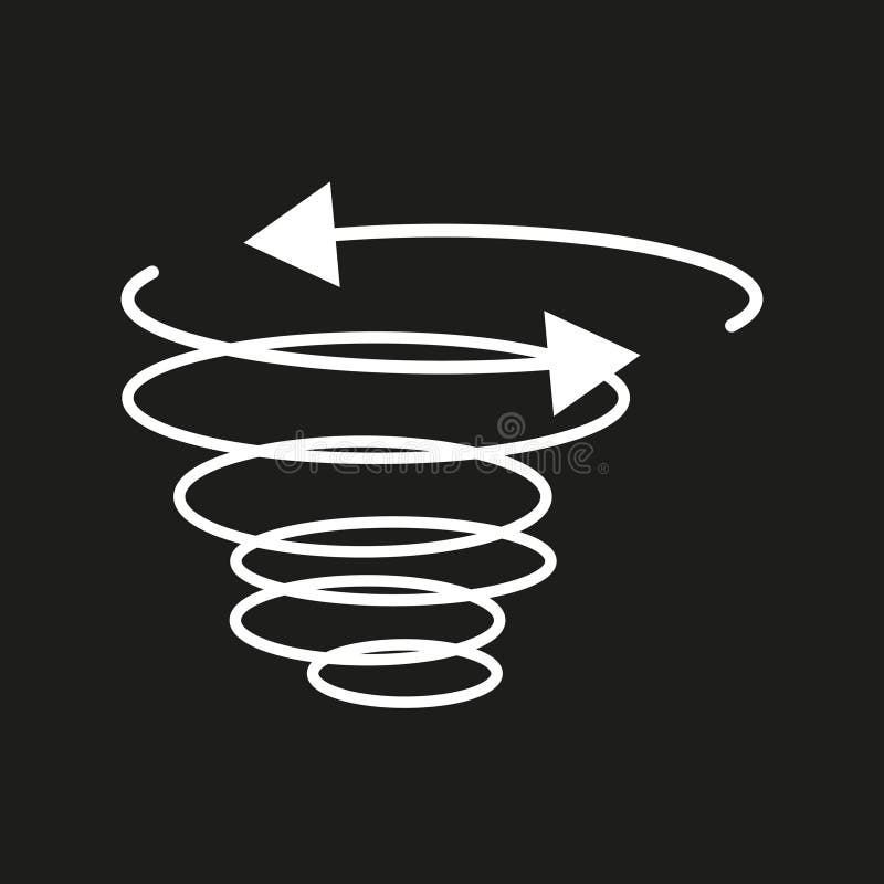 Spiral motion icon. Rotating arrows symbol. Circular vector shape. Movement graphic design. stock illustration