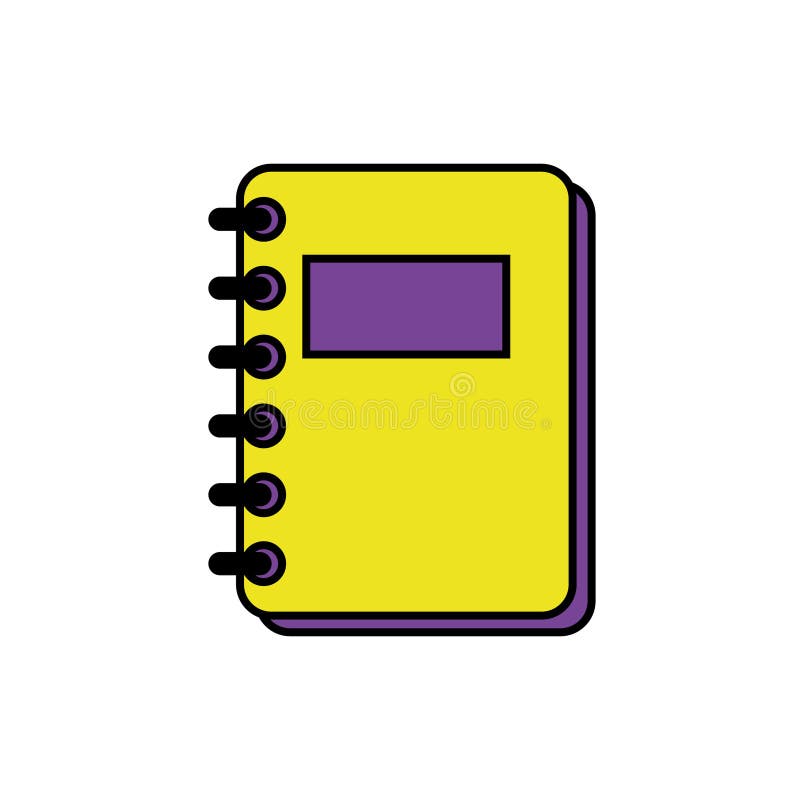 Spiral notebook icon, paper blank page symbol, note web flat stock illustration