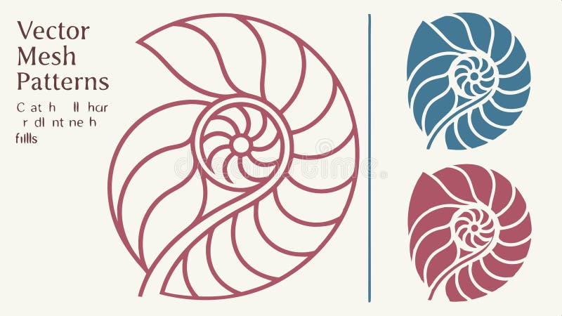 Nautilus shell design, vector design spiral pattern illustration. vector design Generative AI stock illustration