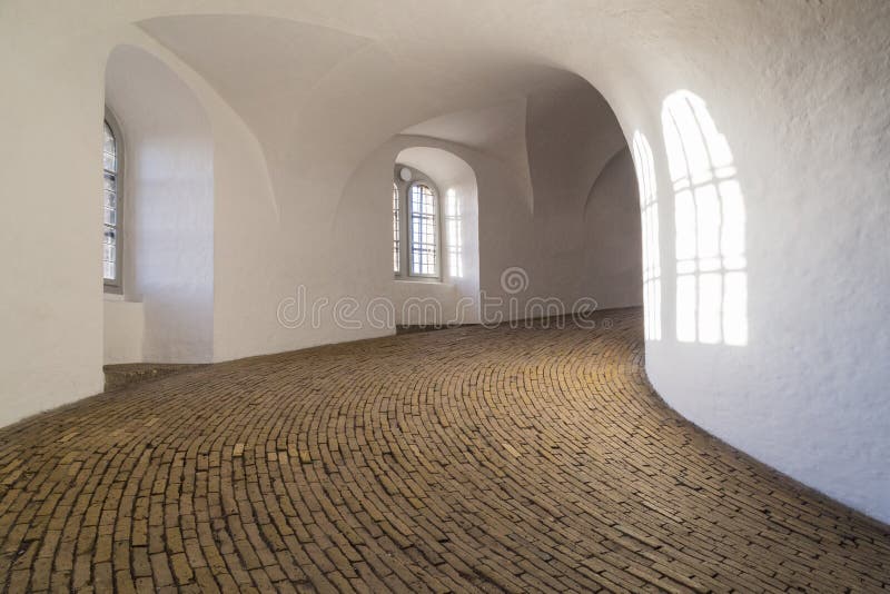 Spiral ramp of the round tower in Copenhagen royalty free stock image Spiral ramp of the round tower in Copenhagen royalty free stock image
