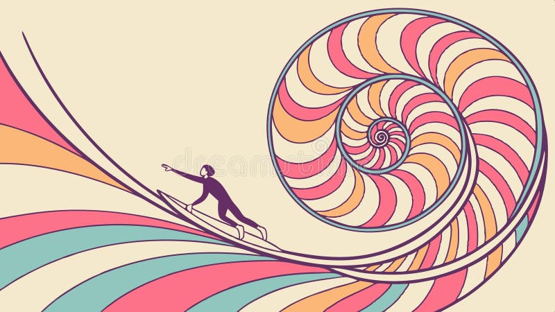 Spiral seashell design, nautilus shell pattern, vector design Generative AI stock illustration