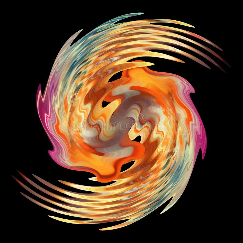 Spiral Shape Cycle Wave. Brush Stroke Element Stock Illustration