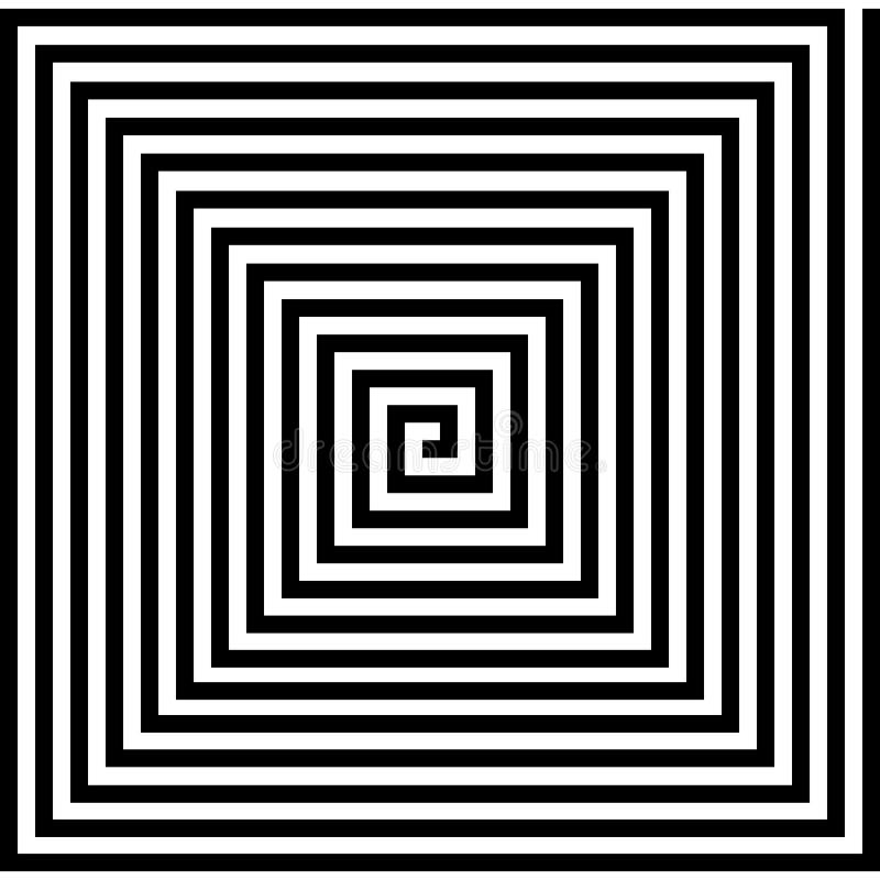 Spiral square pattern creating an optical illusion royalty free illustration
