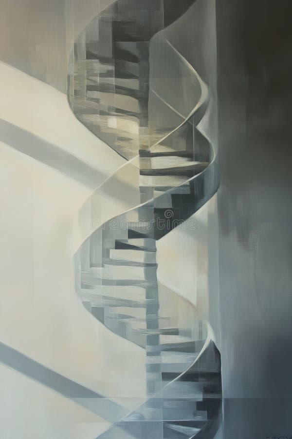 A spiral staircase in an interior room with warm lighting and rich colors royalty free stock image