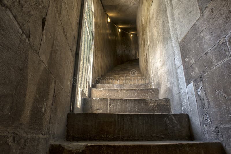 Stone Steps. Old Staircase Leading Up Towards the Light. Stock Image ...