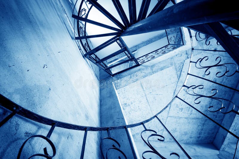 Spiral stairs stock image