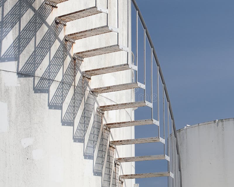 Spiral Stairs at Fuel Tank Farm Stock Photo Image of exterior, supply