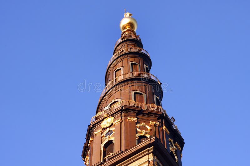 Spiral tower in Copenhagen stock image. Image of spiral - 48330181