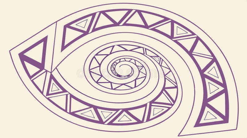 Spiral triangle, abstract geometric form vector design Generative AI stock illustration