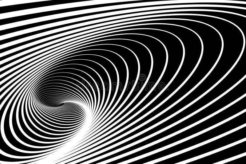 Spiral whirl movement. Abstract op art background.