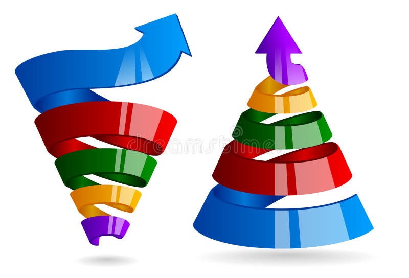 Spirale de croissance avec la flèche Les ventes dirigent pour lancer infographic illustration libre de droits Spirale de croissance avec la flèche Les ventes dirigent pour lancer infographic illustration libre de droits