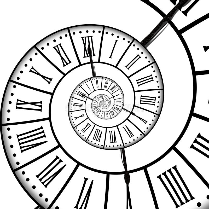 Spirale di tempo, isolata su bianco illustrazione di stock Spirale di tempo, isolata su bianco illustrazione di stock
